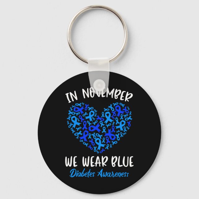 Llavero En Noviembre, usamos Blue Cure Diabetes Awareness  (Anverso)