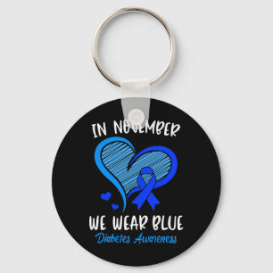 Llavero En Noviembre, usamos Blue Cure Diabetes Awareness