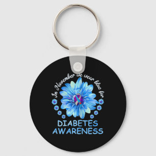 Llavero En Noviembre Usamos La Diabetes De Girasol Azul Aw