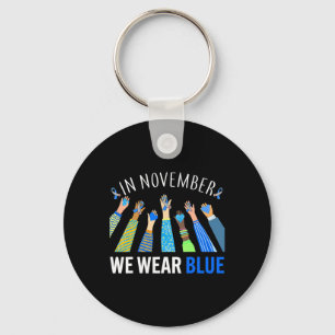 Llavero En Noviembre Usamos Las Manos Azules Para Concienc