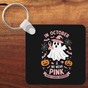 Llavero En Octubre Nosotros Vestimos Bruja Fantasma Rosa C