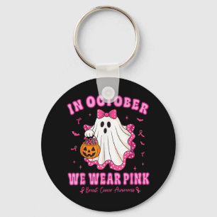 Llavero En Octubre, Usamos Cáncer De Mama Ghost De Camisa 