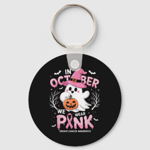 Llavero En Octubre, Usamos Cáncer De Mama Ghost De Camisa 