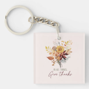 Llavero En Todas Las Cosas, Den Gracias - Autumt Floral Bo