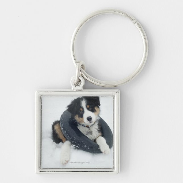 Llavero en tubo interno en la nieve (Frente)