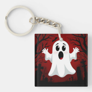 Llavero Encantador Fantasma de Dibujos Animados en Hallowe
