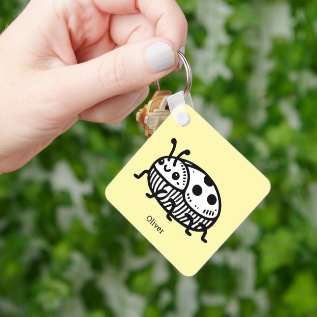 Llavero Encantador Ilustracion de escarabajo a mano (Mano)