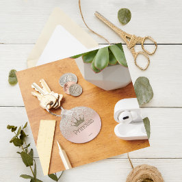 Llavero Encantadora Tiara, princesa, Purpurina Bokeh