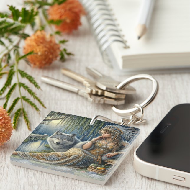 Llavero Encantamiento de la luna en el bosque místico (Frente Derecha)