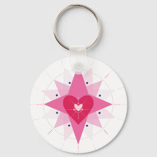 Llavero encanto de la bolsa de ilustracion de corazón de S