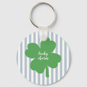 Llavero Encanto de suerte Shamrock Stripe Painting Keychai