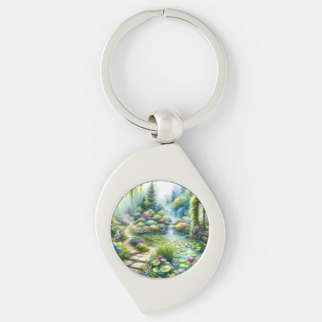 Llavero Enchanted Waterfall Garden Lily Pond (Anverso)