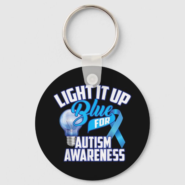 Llavero Enciende Azul Para Autismo Regalos De Conciencia A (Anverso)
