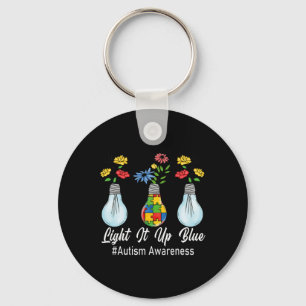 Llavero Enciende el autismo azul Awareness Lamp Puzzle Mes