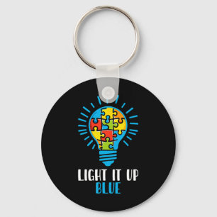 Llavero Enciende el autismo azul Conciencia Rompecabezas L