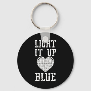 Llavero Enciende la camisa azul Autismo Conciencia el romp