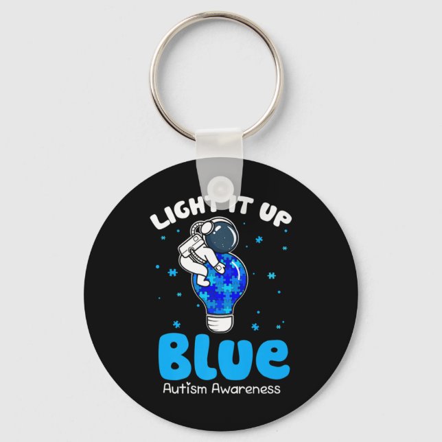 Llavero Enciende la luz azul Funny Puzzle Piece Autism Awa (Anverso)