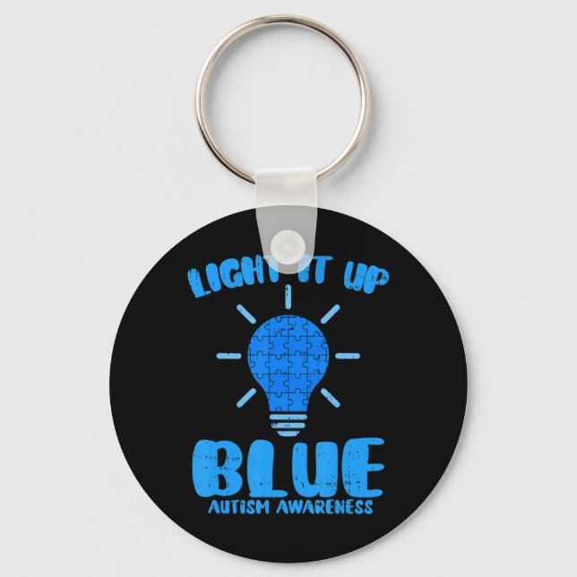 Llavero Enciende la luz azul Funny Puzzle Piece Autism Awa (Anverso)