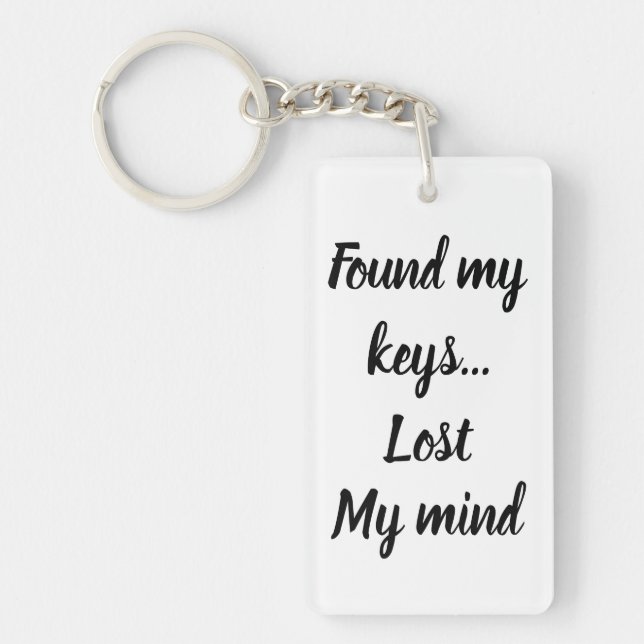 Llavero Encontró las llaves, perdidas mi mente (Frente)