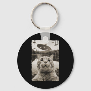 Llavero Encuentros De Ufo De Gato Vintage - Ufo Gracioso Y