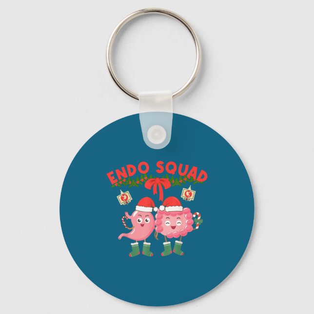 Llavero Endo Squad Nurse Stomach Santa Hat Endoscopy Tech  (Anverso)