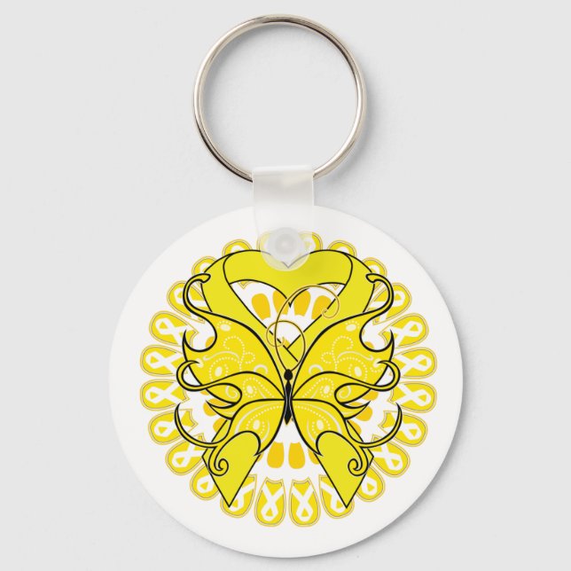 Llavero Endometriosis Círculo mariposa de los Cinta (Anverso)