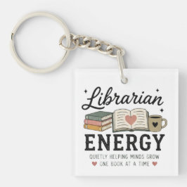 Llavero Energía de Bibliotecario Ayudando Mentes a Crecer