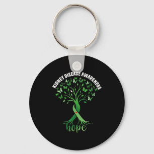 Llavero Enfermedad renal conciencia cinta verde árbol espe