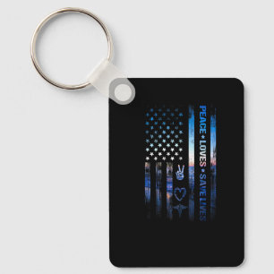 Llavero Enfermera 365 Bandera Americana Paz Ama Salvar Vid