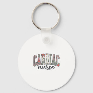 Llavero Enfermera cardíaca Diseño de letras de equipo flor