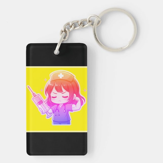 Llavero Enfermera Chibi Original - Poder Médico (Atrás)
