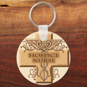 Llavero Enfermera de hospicio Caduceus Keychain
