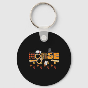 Llavero Enfermera de otoño de leopardo de acción de gracia