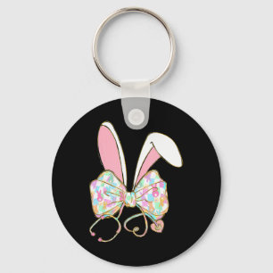 Llavero Enfermera de Pascua Coqueta Bow Estetoscopio Conej