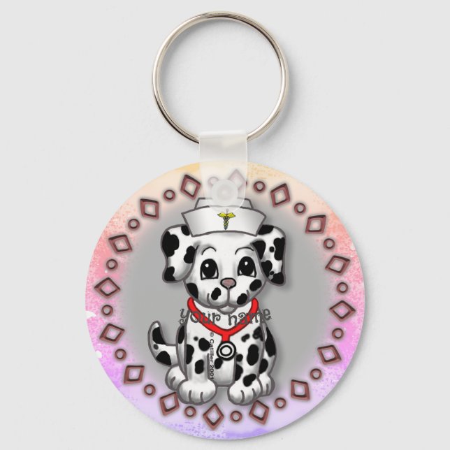 Llavero Enfermera de perros con pipa (Anverso)