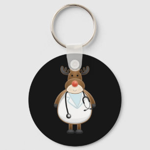 Llavero Enfermera de renos con estetioscopio