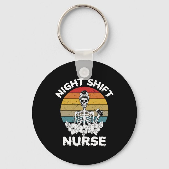 Llavero Enfermera de turno de noche divertida Skeleton de  (Anverso)
