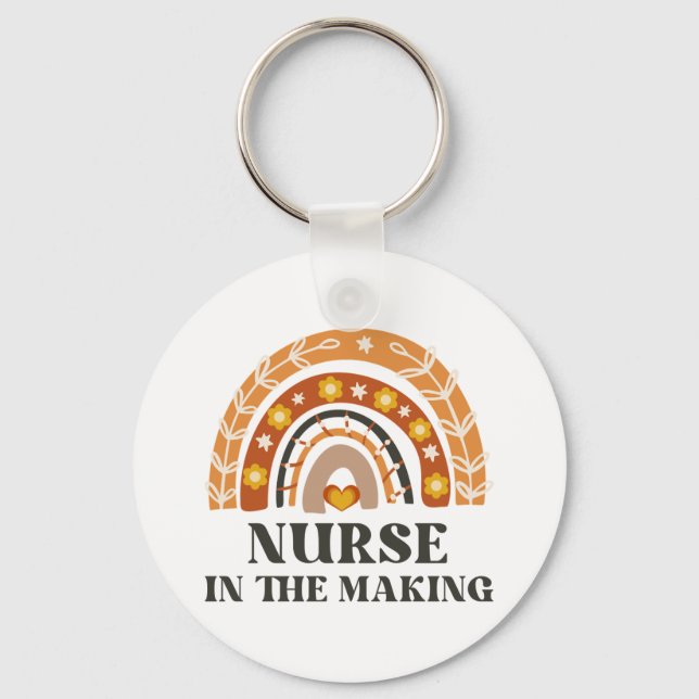 Llavero Enfermera en el arcoiris vintage (Anverso)