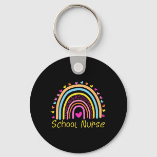 Llavero Enfermera escolar Boho Rainbow Nurs Day Ck to Scho