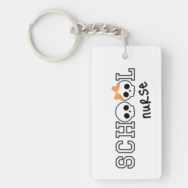 Llavero Enfermera escolar de clase corta Halloween Spooky  (Frente)