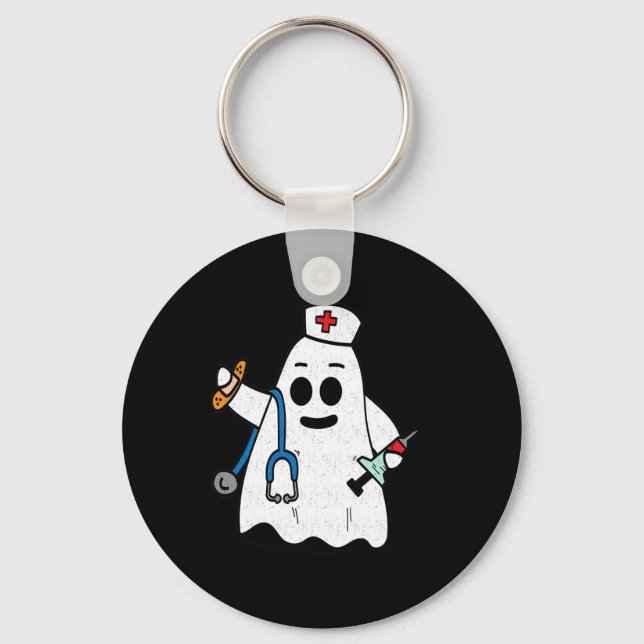 Llavero Enfermera Ghost Scrub Cute Costume Halloween Para  (Anverso)