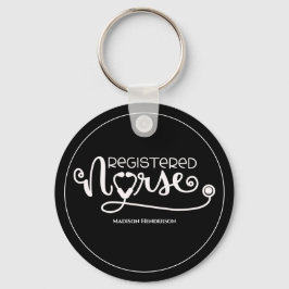 Llavero Enfermera inscrita Stethoscope (RN)Personalizada