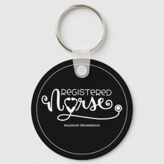 Llavero Enfermera inscrita Stethoscope (RN)Personalizada