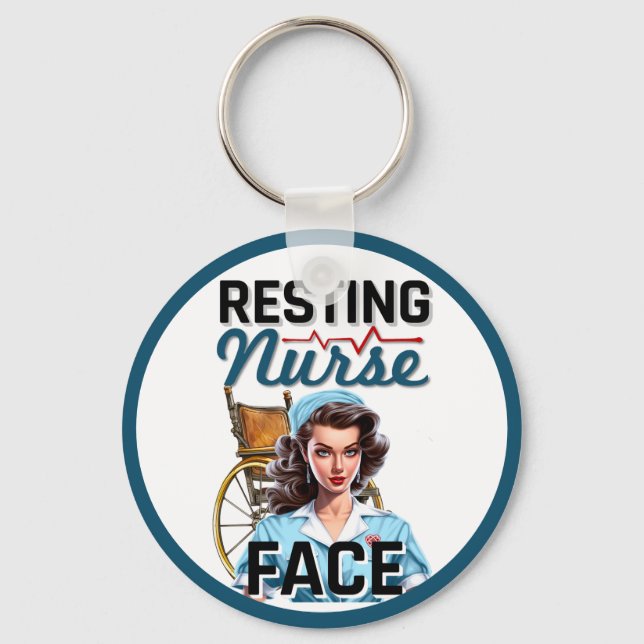 Llavero Enfermera nostálgica lindo Pinup Enfermera de enfe (Anverso)