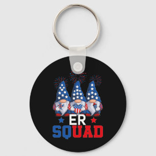 Llavero Enfermera Patriótica Er Squad Gnomes 4 De Julio Ee