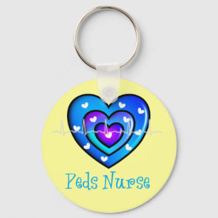 Llavero Enfermera pediátrica Artsy Blue Heart Design Gifts