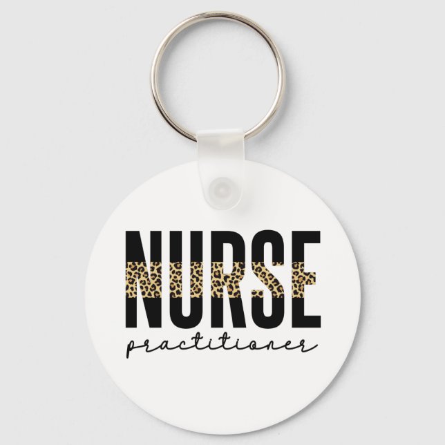 Llavero Enfermera practicante NP cheetah Regalos de gradua (Anverso)