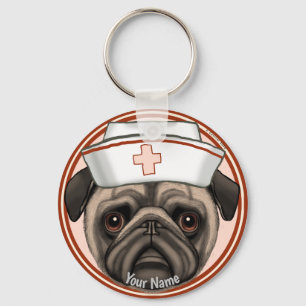 Llavero Enfermera Pug