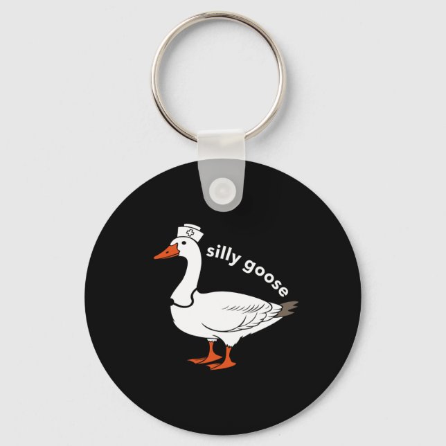 Llavero Enfermera Silly Goose Cute Easter Bunny Easter Day (Anverso)