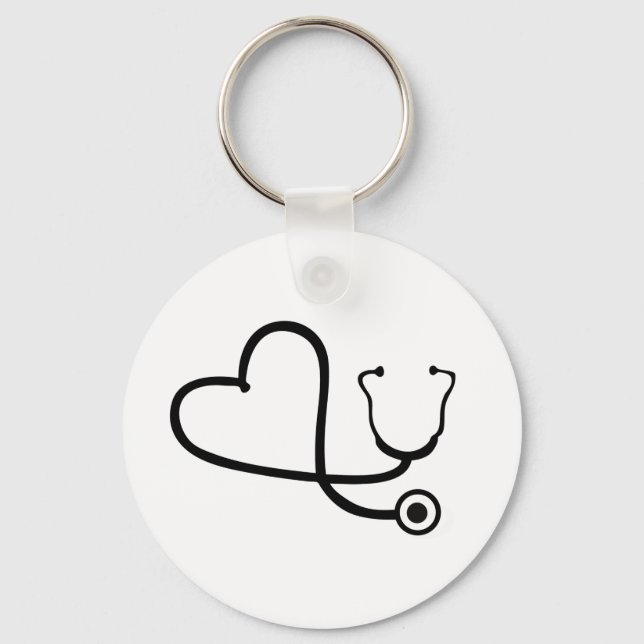 Llavero Enfermera Stethoscope Corazón (Anverso)